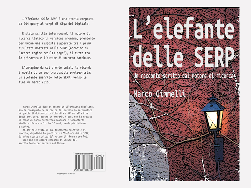 L'elefante delle SERP | Marco Gimmelli | Cover fronte e retro